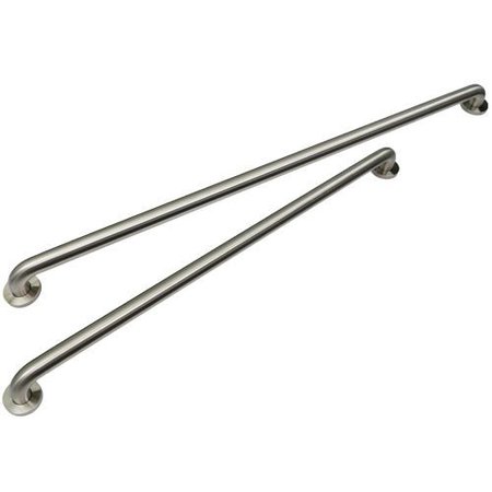 MACFAUCETS Matching Pair, One 36 in. & One 42 in. Grab Bars In Stainless Steel, MPGB-8 MPGB-8 SS